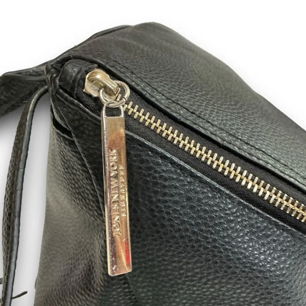 Jones New York Black Pebbled Leather Signature Backpack